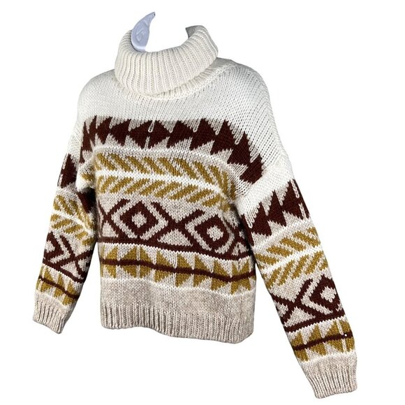 Anthropologie Elsamanda Womens S Sweater Alpaca Blend Southwestern Turtleneck - Picture 7 of 16